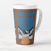 Winter Latte Mug - Snow Globe by the Window Scene  Milchtasse (Rechte Ecke)