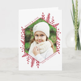Winter-Laub-Foto-Feiertags-Gruß-Karte Feiertagskarte