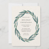Winter Laurel | Holiday Cocktail Party Einladung (Vorderseite)