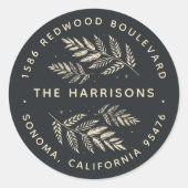 Winter Laurel Return Address Runder Aufkleber (Vorderseite)