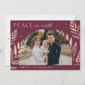 Winter Laurel | WELTFRIEDEN FOTO Feiertagskarte (Vorderseite)