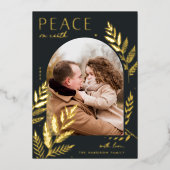 Winter Laurel | WELTFRIEDEN FOTO Folien Feiertagskarte (Vorderseite)