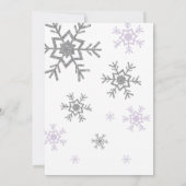 Winter Lavender Snowflake Babydusche Einladung (Rückseite)
