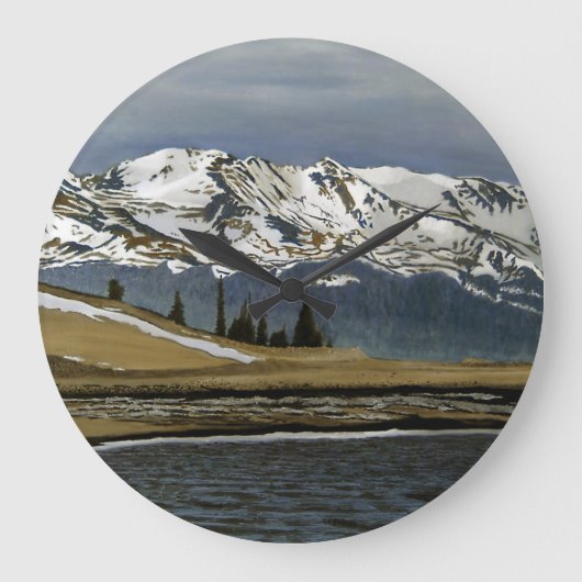 Winter Leadville Colorado Bergwelt Landschaft Große Wanduhr (Vorderseite)