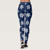 Winter-Leggings, weiße Schneeflocken auf Leggings (Rückseite)