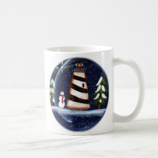 Winter-Leuchtturm-Tasse Kaffeetasse
