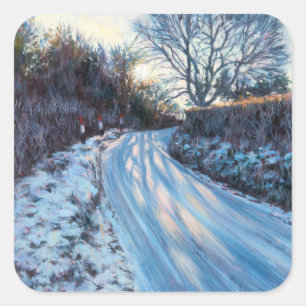 Winter-Licht Quadratischer Aufkleber