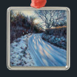 Winter-Licht Silbernes Ornament<br><div class="desc">Winter heller (Öl auf Leinwand) Willis Tilly/private Sammlung/Bridgeman Bild-ländliche Szenen verwittern</div>