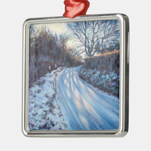 Winter-Licht Silbernes Ornament (Links)