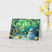 Winter Lichterkette Schneemann Karte (Gelbe Blume)
