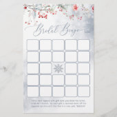 Winter-Liebe im Schnee-Brautparty-Bingospiel (Vorderseite)