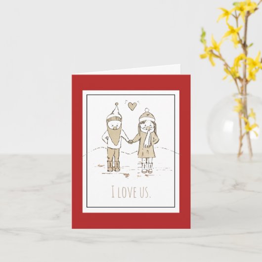 Winter-Liebe Karte (Gelbe Blume)