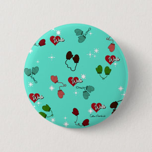 Winter Liebe Mitten und Schneeflockenmuster Button