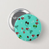 Winter Liebe Mitten und Schneeflockenmuster Button (Vorne & Hinten)