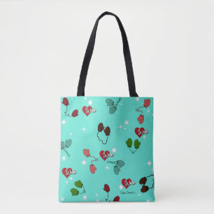 Winter Liebe Mitten und Schneeflockenmuster Tasche
