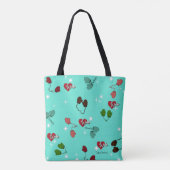 Winter Liebe Mitten und Schneeflockenmuster Tasche (Rückseite)