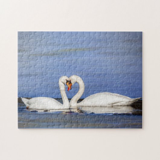 Winter-Liebe-Schwan-Puzzlespiel Puzzle (Horizontal)
