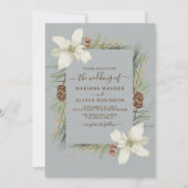 Winter Light Grey Elegante Script Wedding Einladung (Vorderseite)