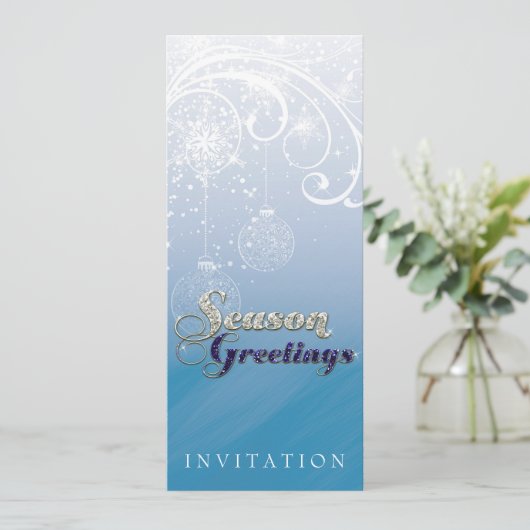 Winter Light Sparkle Feiertag Einladung (Stehend Vorderseite)