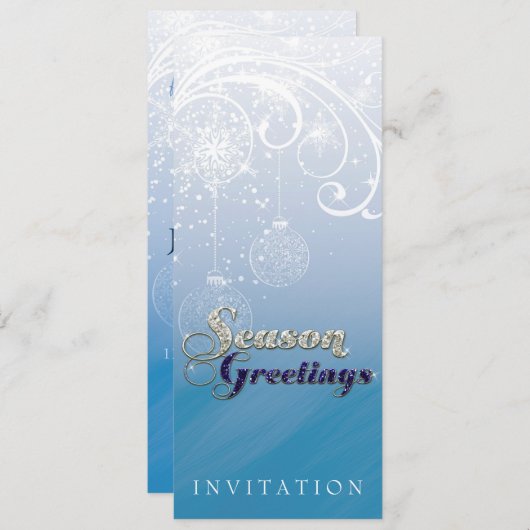 Winter Light Sparkle Feiertag Einladung (Vorne/Hinten)