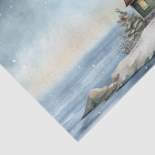 Winter Lighthouse Nautical Beach Weihnachtsurlaub Seidenpapier (Ausschnitt)