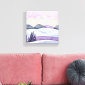Winter Lila Hills Wasserfarbe Leinwanddruck (Insitu (Wohnzimmer))