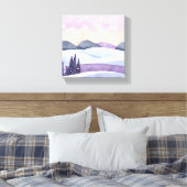 Winter Lila Hills Wasserfarbe Leinwanddruck (Insitu (Schlafzimmer))