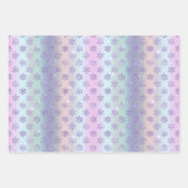 Winter Lila Schneeflocken Illustration Geschenkpapier Set (Vorderseite 3)