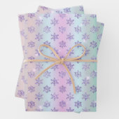 Winter Lila Schneeflocken Illustration Geschenkpapier Set (Beispiel)
