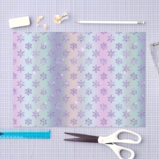 Winter Lila Schneeflocken Illustration Seidenpapier (Handwerk)