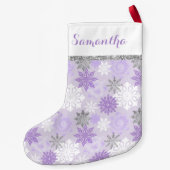 Winter Lila und silber Personalisiert Kleiner Weihnachtsstrumpf (Rückseite)