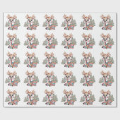 Winter Little Rentier Sewn Patchwork Kinderdusche Geschenkpapier (Flach)