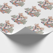 Winter Little Rentier Sewn Patchwork Kinderdusche Geschenkpapier (Ecke)