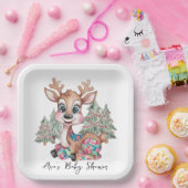 Winter Little Rentier Sewn Patchwork Kinderdusche Pappteller (Party)