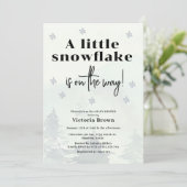 Winter Little Snowflake Baby Shower Invitation Einladung (Stehend Vorderseite)