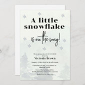 Winter Little Snowflake Baby Shower Invitation Einladung (Vorne/Hinten)