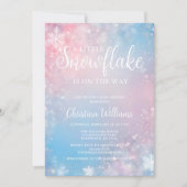 Winter Little Snowflake Kinderdusche Einladung (Vorderseite)