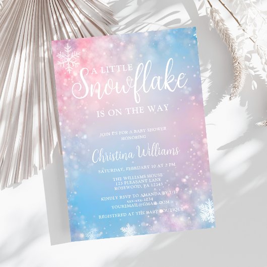Winter Little Snowflake Kinderdusche Einladung
