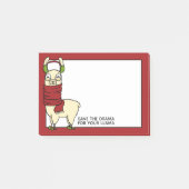 Winter Llama | In Ohrmuscheln und Hausschuhen Post-it Klebezettel (Vorderseite)