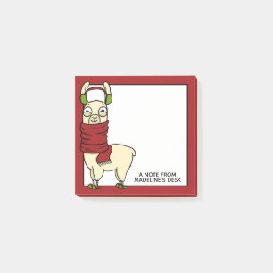 Winter Llama   In Ohrmuscheln und Hausschuhen Post-it Klebezettel