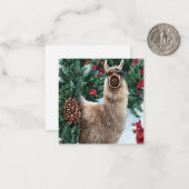 Winter Llama Mitteilungskarte (Vorderseite/Rückseite Beispiel)