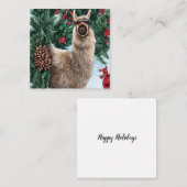 Winter Llama Mitteilungskarte (Vorne/Hinten)