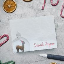 Winter Llama Snow Funny Christmas Personalisiert