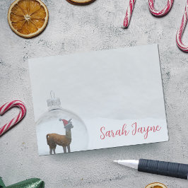 Winter Llama Snow Funny Christmas Personalisiert Post-it Klebezettel