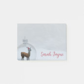 Winter Llama Snow Funny Christmas Personalisiert Post-it Klebezettel (Vorderseite)
