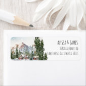 Winter Lodge in den Bergen Adressetikett (Insitu)