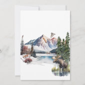 Winter Lodge in den Bergen Einladung Hochzeit (Rückseite)