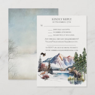 Winter Lodge in den Bergen RSVP-Einladung Einladung