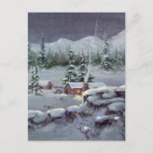 WINTER LOG CABIN VON SHARON SHARPE POSTKARTE (Vorderseite)