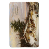 Winter Log House Art benutzerdefinierten Textmagne Magnet (Vertikal)